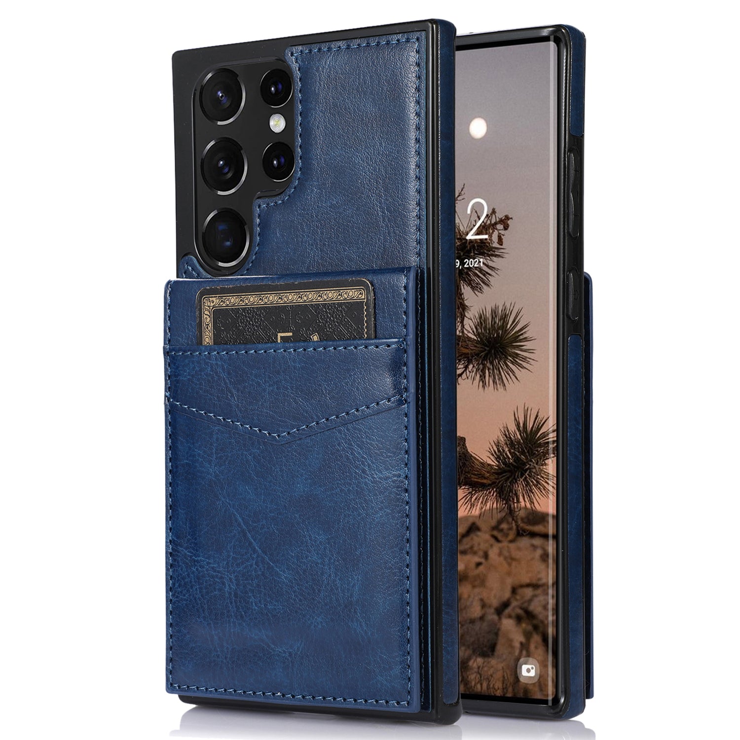 Pouzdro na stojan pro Samsung Galaxy S23 Ultra Sloty na karty PU Leather Coated TPU Phone Coyr Pouzdro na stojan pro Samsung Galaxy S23 Ultra Sloty na karty PU Leather Coated TPU Phone Coyr